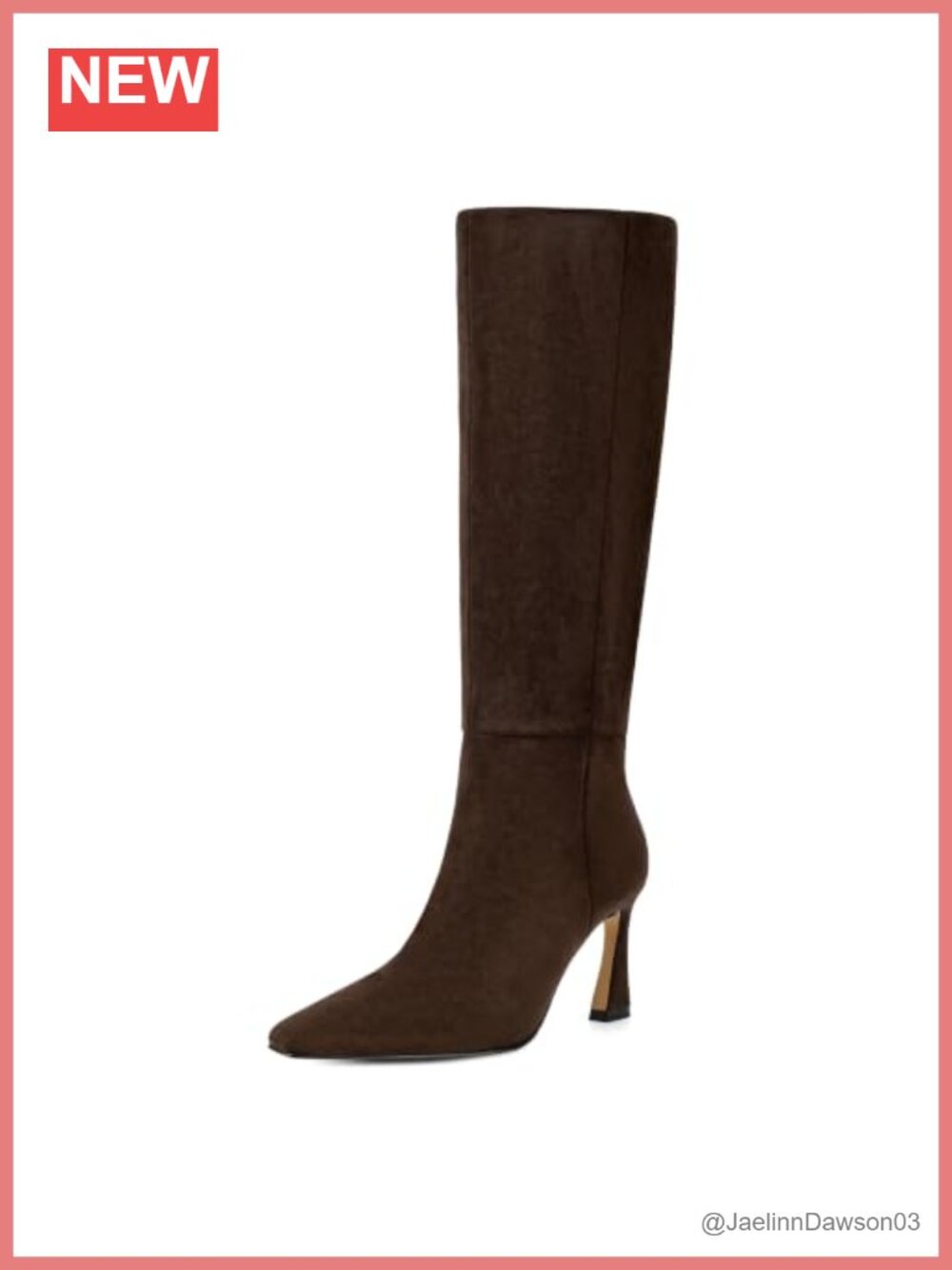 Square Toe Knee High Boots Stiletto Heel Faux Suede